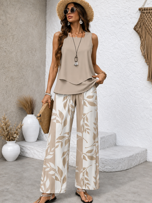 Ensemble Éliana – Top fluide et pantalon imprimé