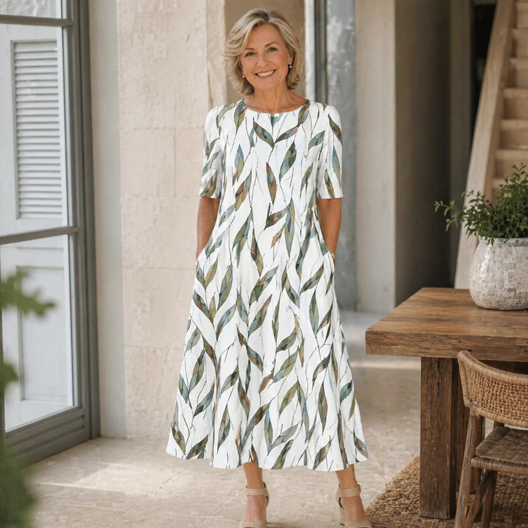 Robe Juliette – Midi fleurie avec poches