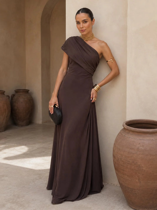 Robe Solène – Élégance Chocolat