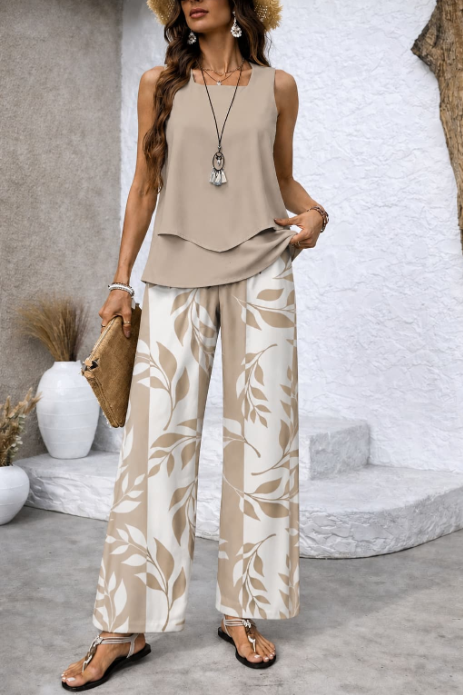 Ensemble Éliana – Top fluide et pantalon imprimé