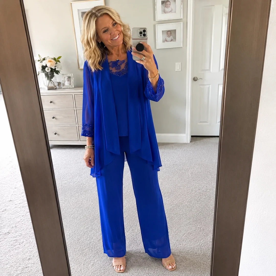 Ensemble Clémence – L’Élégance Bleue qui Sublime Votre Silhouette