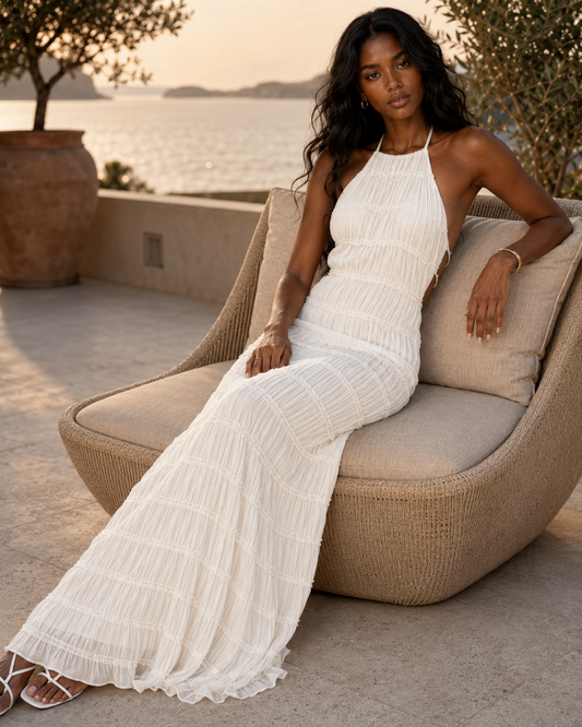 Robe Amaya – Élégance Plissée