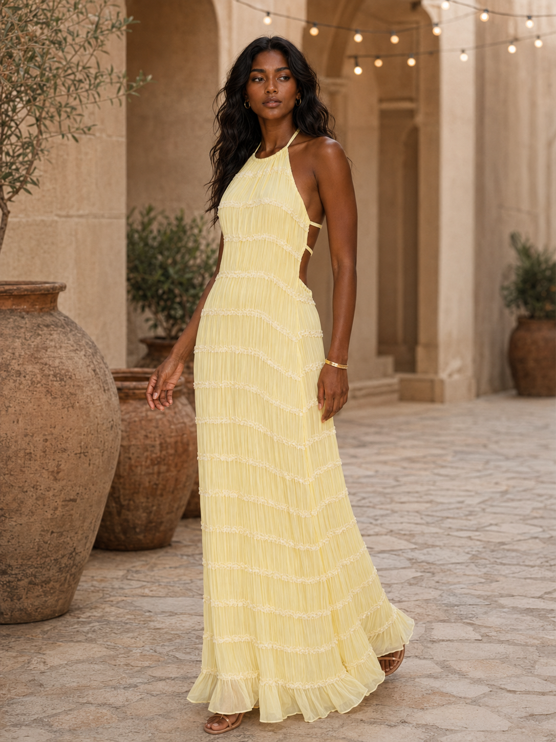 Robe Amaya – Élégance Plissée